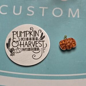 Origami Owl Swarovski Pumpkin Charm & Locket Plate
